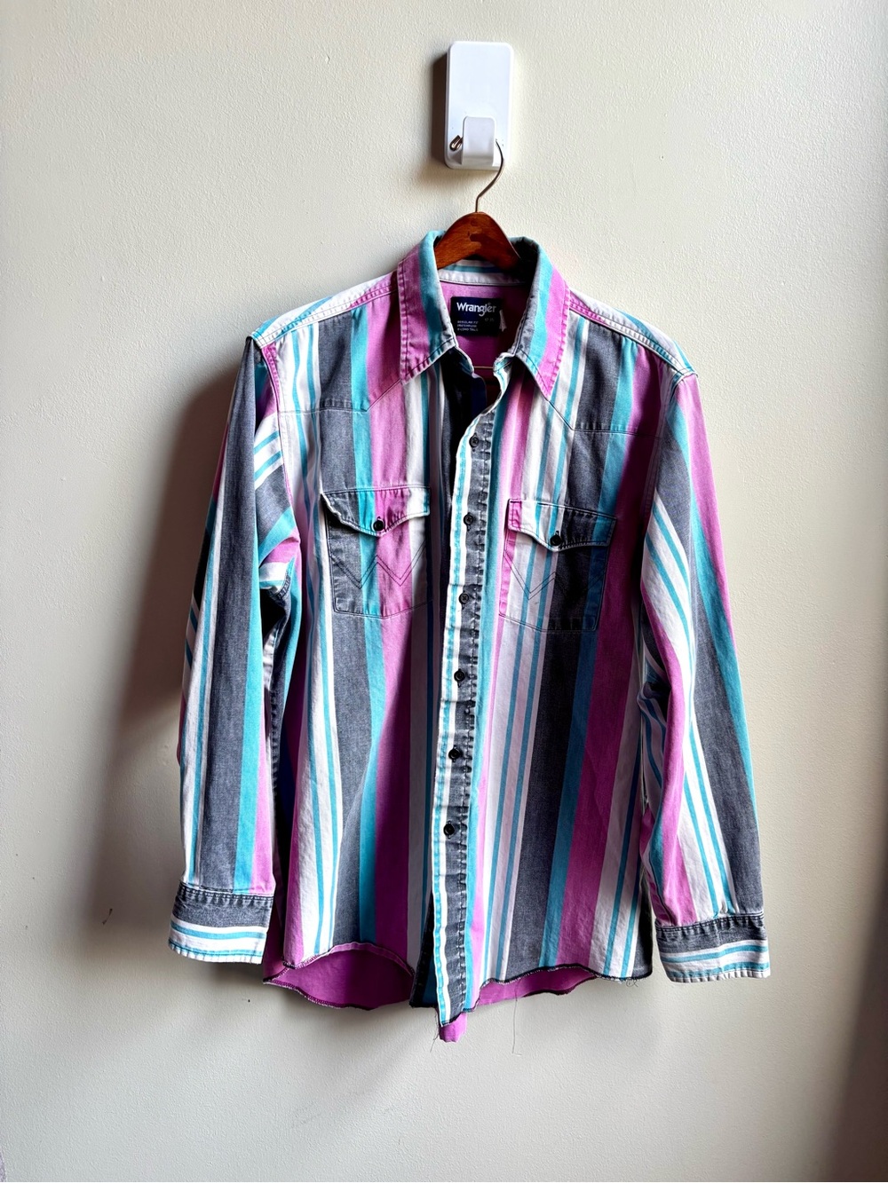 Vintage Wrangler 90s brushpopper shirt XL